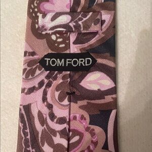 Tom Ford Pink and Brown Paisley Silk Tie